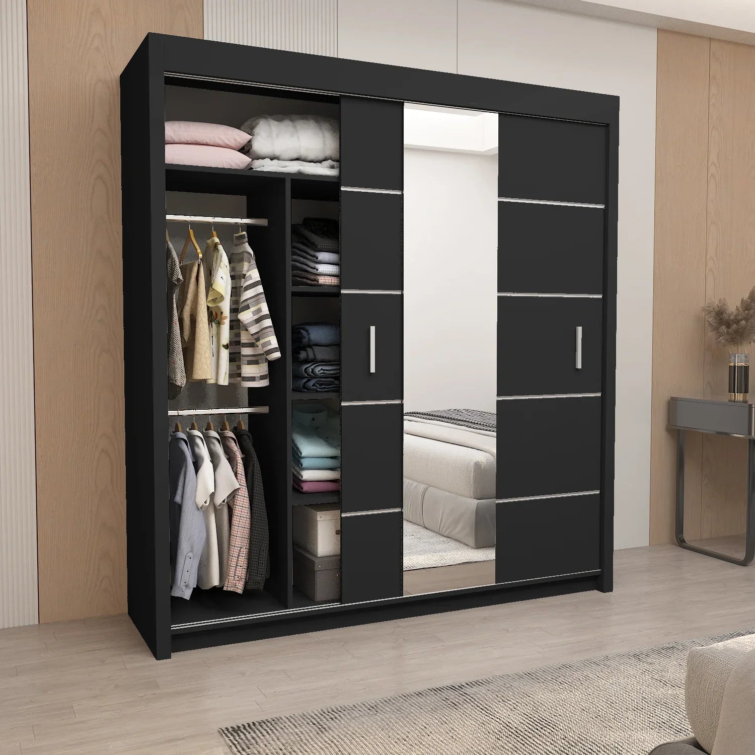 Oslo Bedroom Sliding Mirror Door Wardrobe