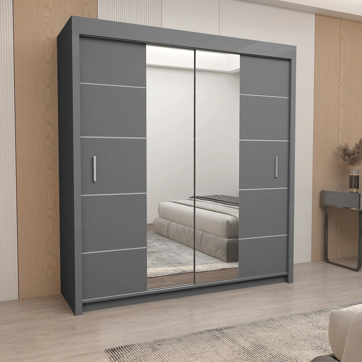 Oslo Bedroom Sliding Mirror Door Wardrobe