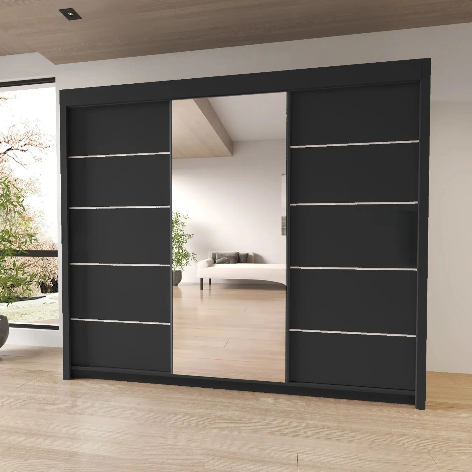 Oslo Bedroom Sliding Mirror Door Wardrobe